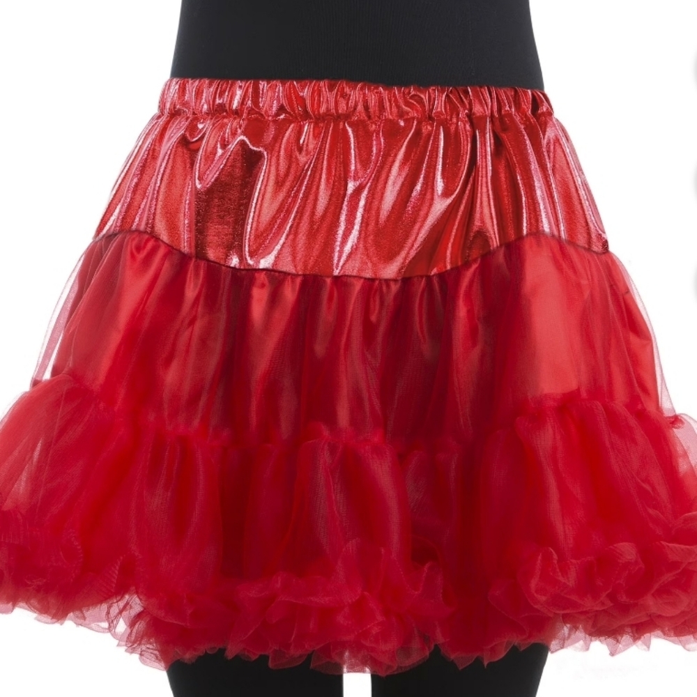 Red Layered Tulle Skirt Large